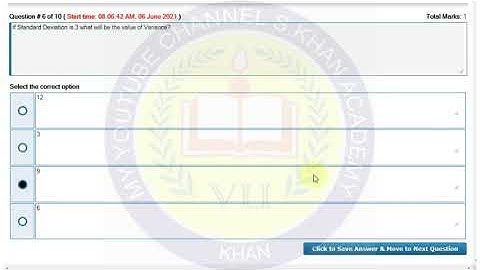 STA641 QUIZ NO.1(2021) 💯% CORRECT 10/10 MARKS ||S KHAN ACADEMY||