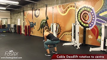 Base Exercise Cable Deadlift Rotation to Centre