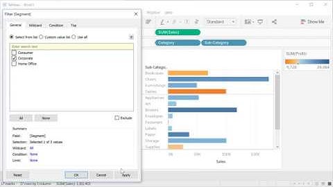 6) Hierarchy and Filter in Bar Chart with Tableau
