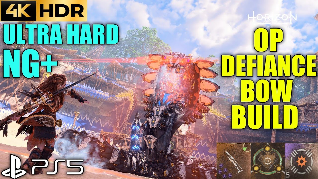 Defiance Spike Thrower Build Horizon Forbidden West Ultra Hard Slitherfang Boss Fight PS5 Gameplay