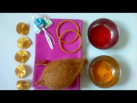 varalakshmi-gift-decoration|haldi-kumkum-coconut-decoration-with-blouse-piece-for-varalakshmi|2019