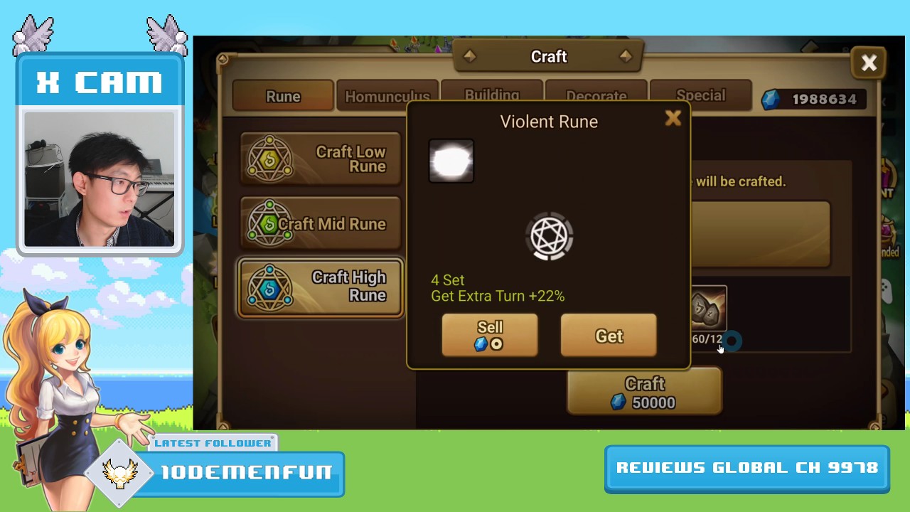 Summoners War: Mass Rune Crafting for Violent Runes!