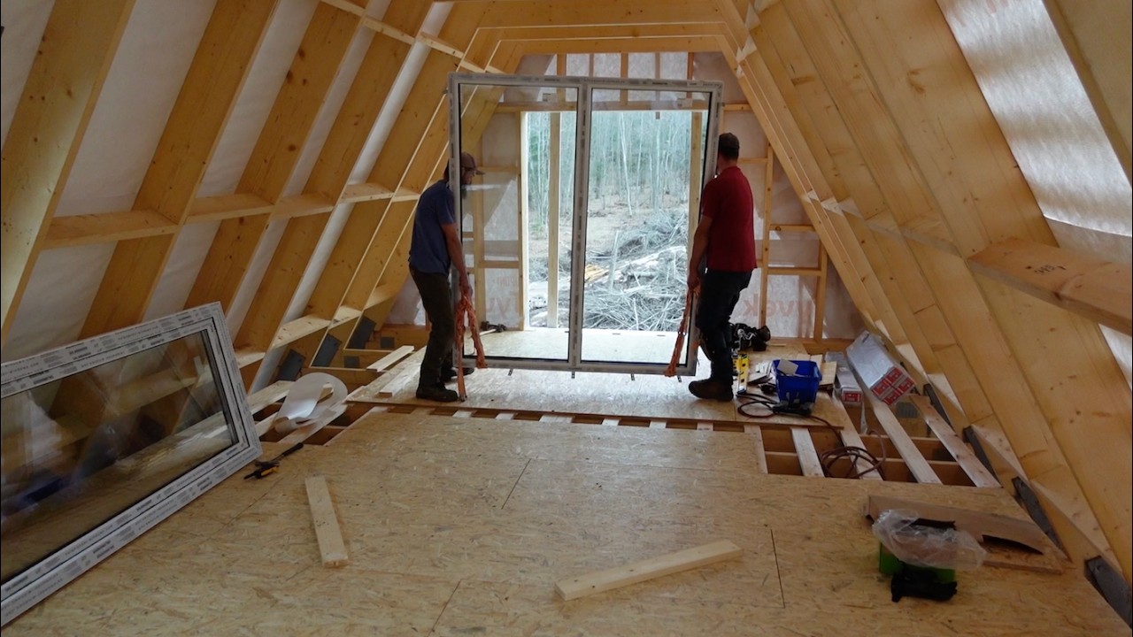 Ep. 20 | Our Avrame Home: Installing HUGE windows on our Avrame Trio 120 A-frame house