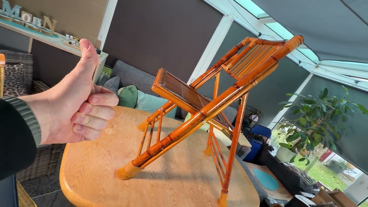 FSC-certified bamboo folding chair, eco Handmade retro style chair, 150 kg unboxing and instructions