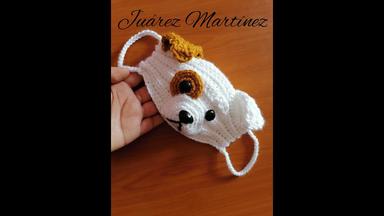 🐶Cubreboca de perrito 😷🐶bulldog tejido a crochet