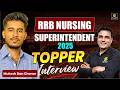 RRB Nursing Superintendent 2025 Topper's Interview 🏆Mukesh Charan🏆Success Story | Utkarsh Nursing