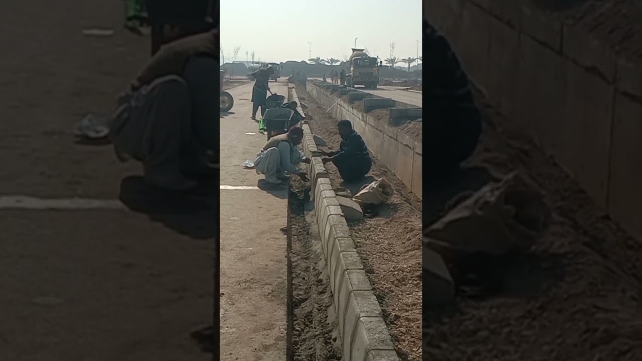 Fixing and jointing Of Kerb stone along road