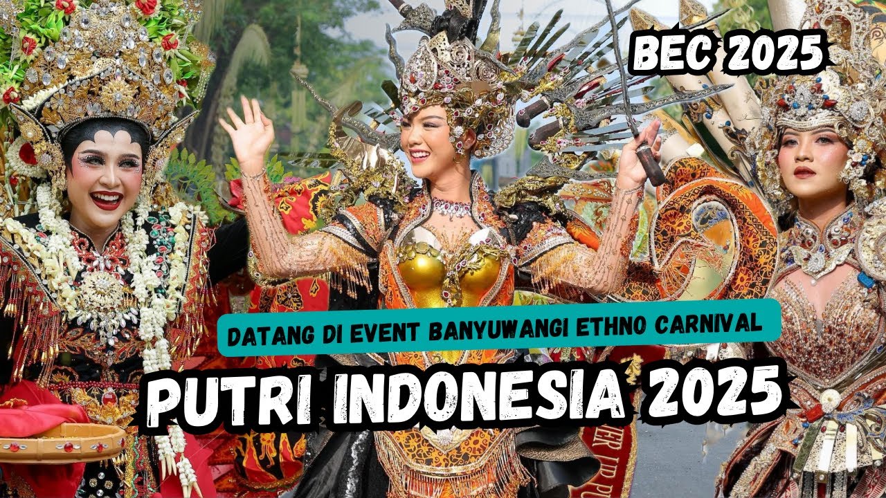 Putri Indonesia Firsta Yufi amarta datang di Banyuwnagi Ethno Carnival 2025 “Ngelukat”
