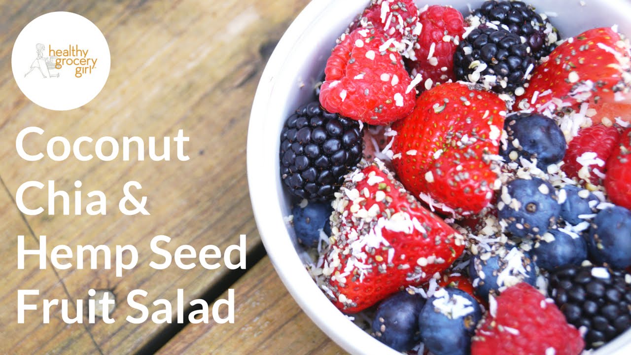 Coconut, Chia & Hemp Seed Fruit Salad Healthy Snack Idea Healthy