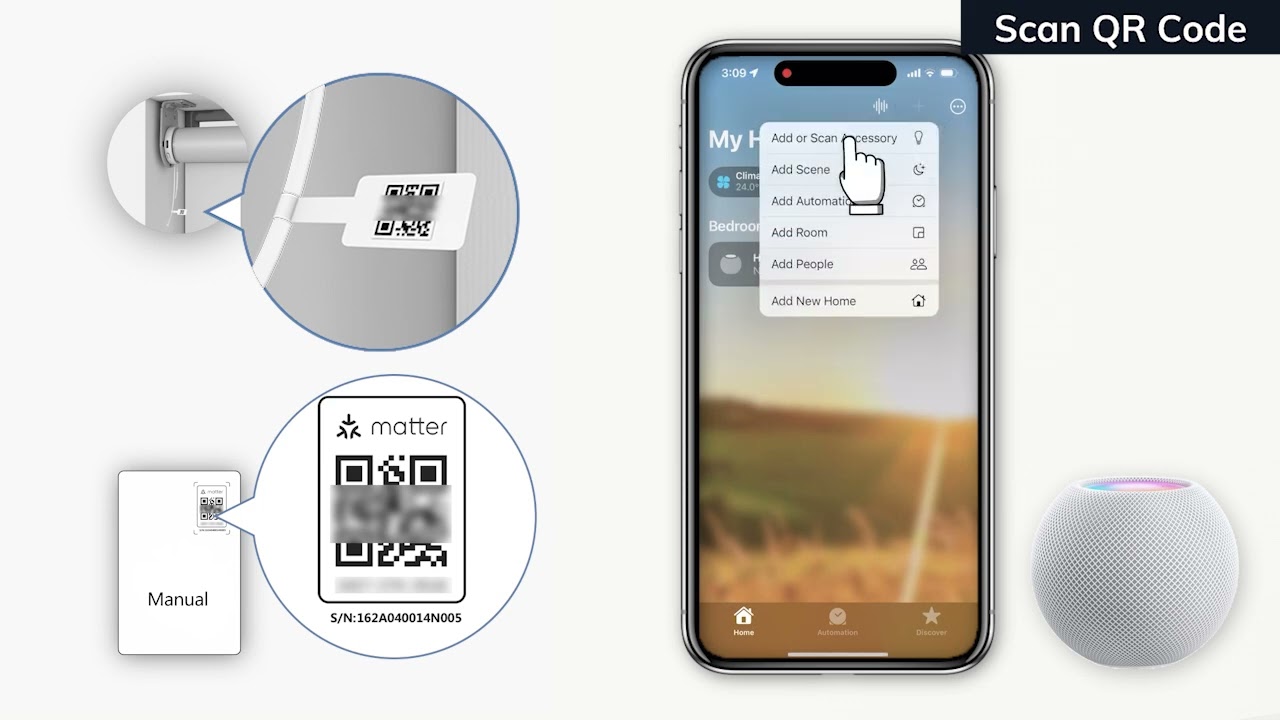 Kincmo | Tutorial on connecting Matter over Thread Motor to Apple HomeKit