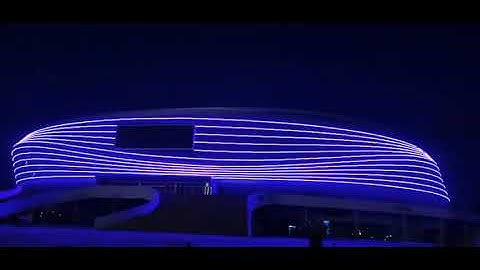 led D40 DMX512 pixel light for building facade project