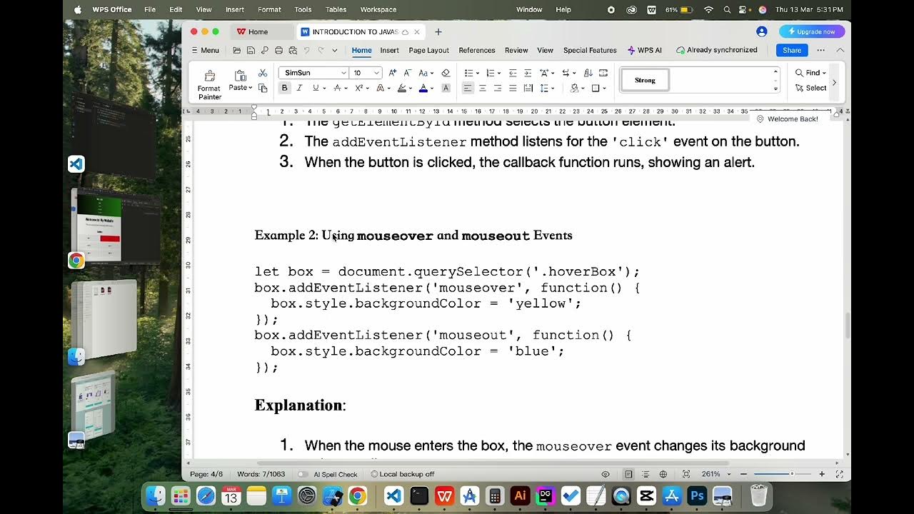 Javascript events and event Listeners - YouTube