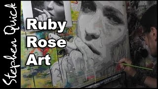 RUBY ROSE SPEED PAINTING | Time Lapse Art by Stephen Quick