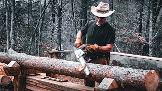 This Wooden Structure Is WILD! Building With Crooked Logs! Pt.1