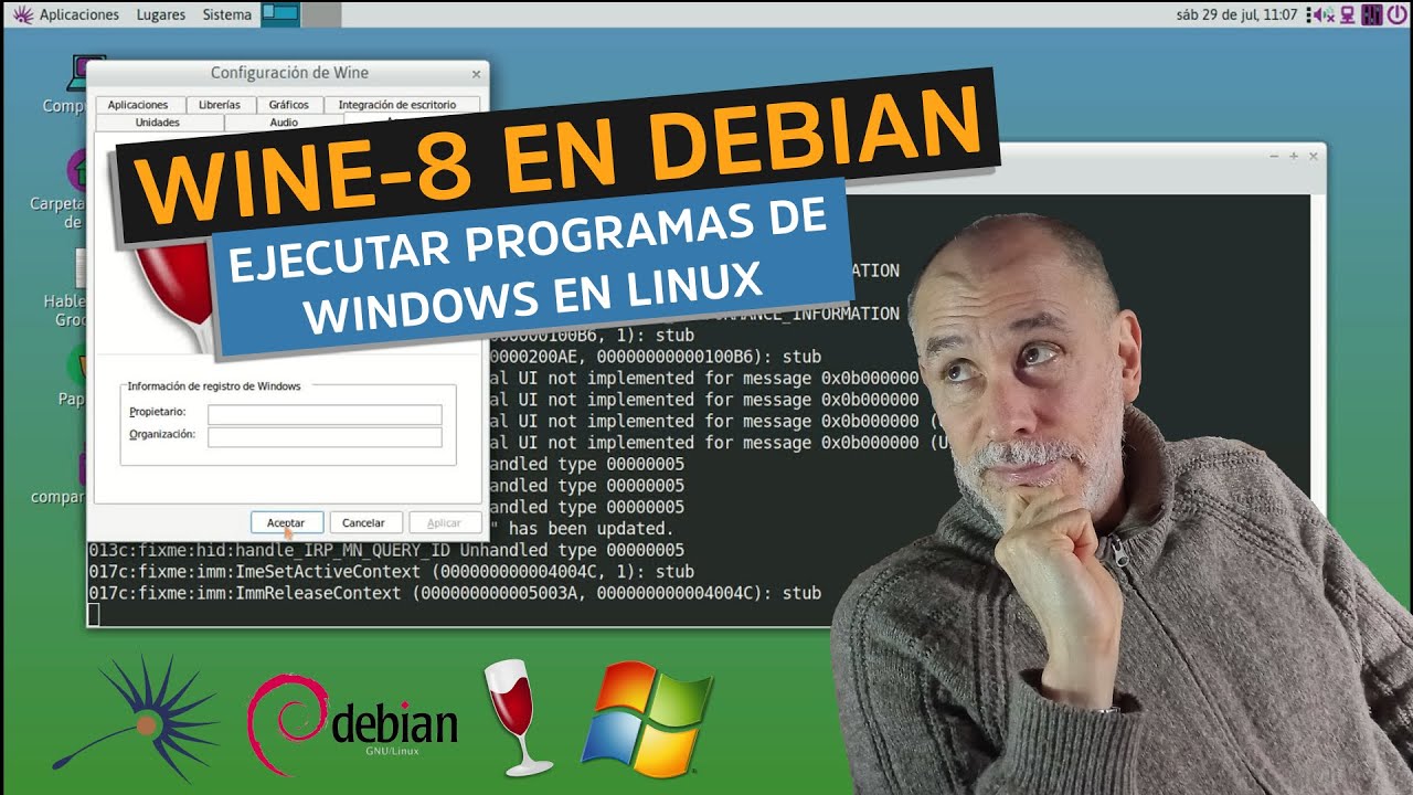 WINE-8 INSTALACIÓN EN DEBIAN Y DERIVADOS - HUAYRA - YouTube