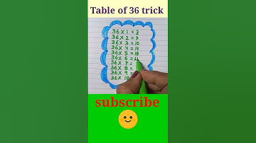 Table of 36 trick #knowledgetime  #shorts
