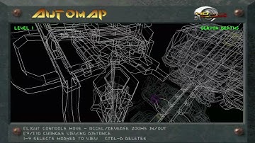 Descent 2 mod: D2X_XL - Geryon Depths - Map at entrance to level 11 - Parallel level 3 completed