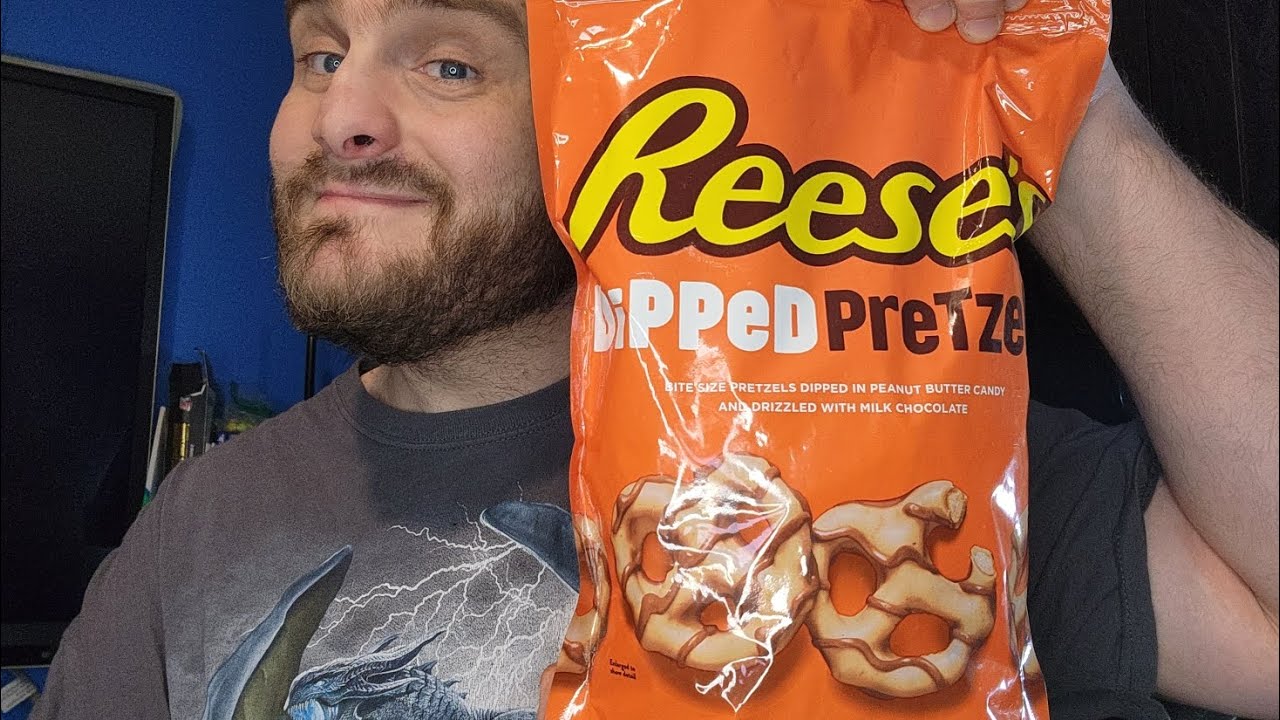 Eating Reese's Dipped Chocolate Penut Butter Pretzels Taste So Good It ...