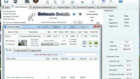 Software for painting contractors - Creating a Estimate using The Paint Estimator