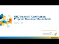 Onc health it certification program developer roundtable