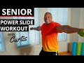 FUN EXERCISE FOR SENIORS & beginners- POWER SLIDE. Total body senior workout routines Senior fitness