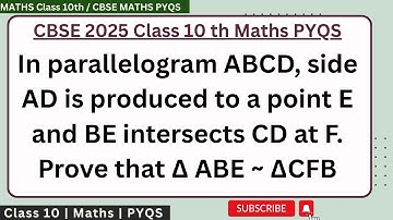 In parallelogram ABCD, side AD is produced to a point E and BE intersects CD at F. Prove that ∆ ABE