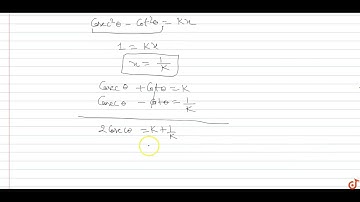 If `cosec theta + cot theta =k` then prove that `cos theta = (k^2-1)/(k^2+1)`