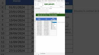 Calcular cuántos días laborables hay entre dos fechas en Excel