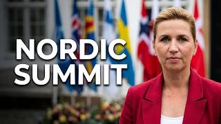 Mette Frederiksen taler til medierne under Nordiske Statsministres Sommermøde