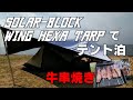 ソーラーブロックウイングヘキサタープでテント泊【白浜荘オートキャンプ場でおっさんキャンプ】