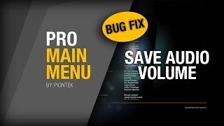 Bug Fix: Save Audio Volume with Sliders
