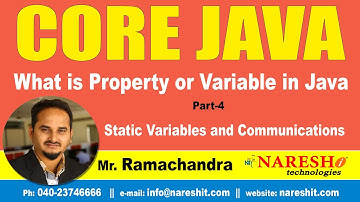 What is Property or Variable in Java Part 4 | Core Java Tutorial | Mr. Ramachandra