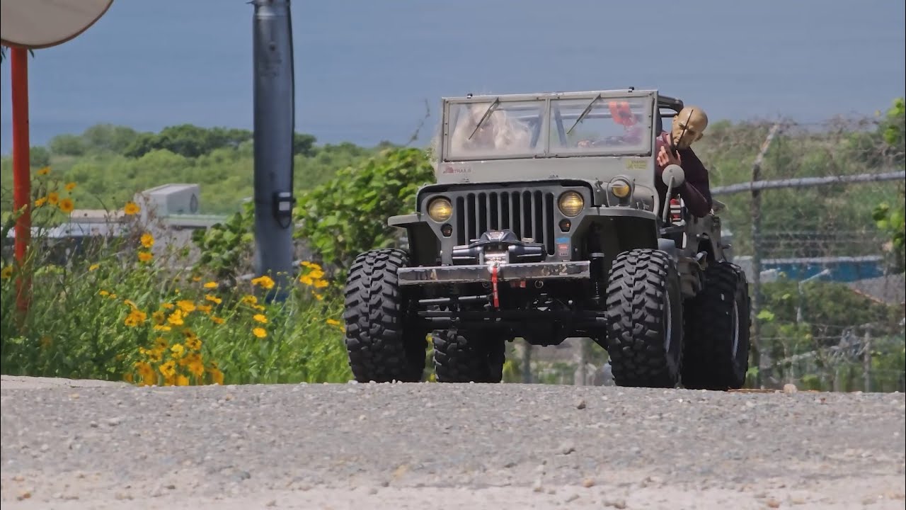 1/6 Scale RC Car Willys Jeep Dragon forest rock crawling ASMR