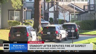 Suspect detained after hours-long standoff, shooting in Fair Oaks