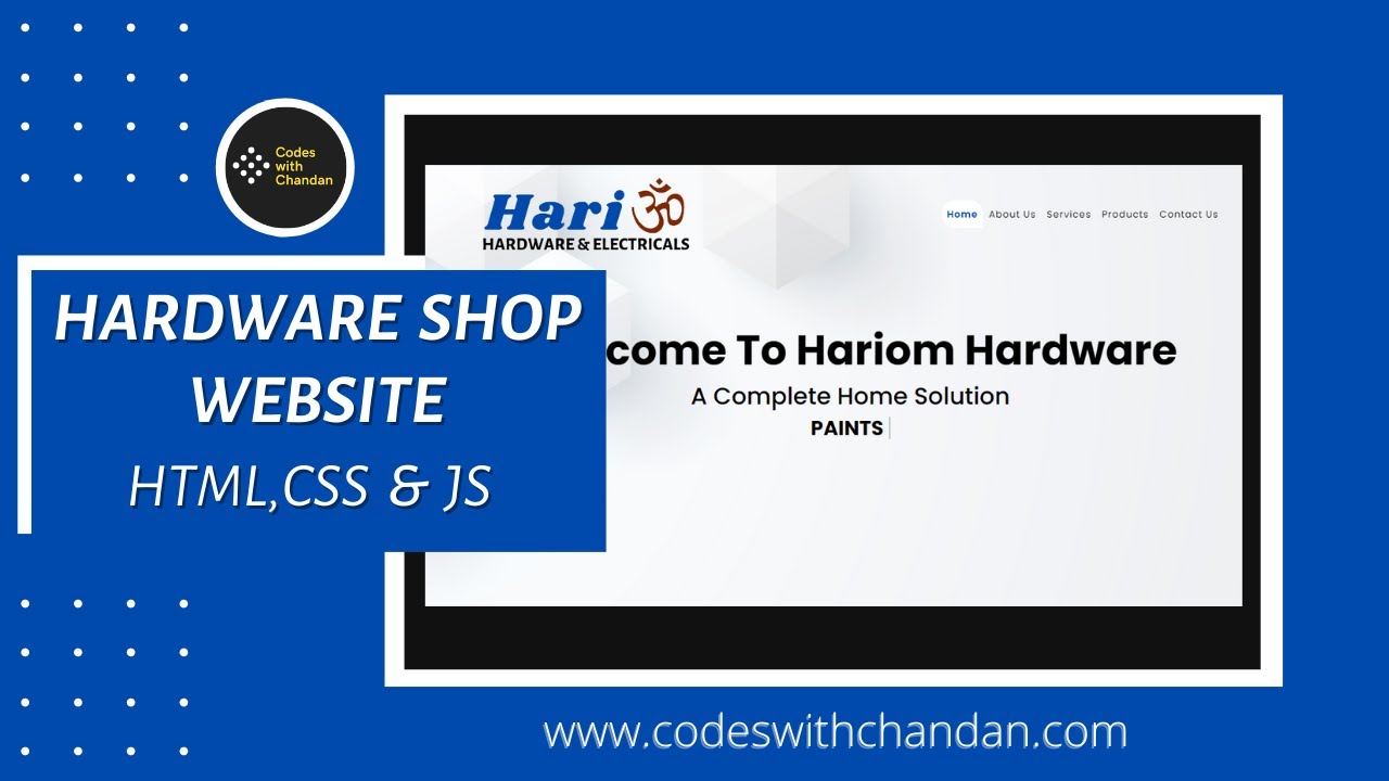 Hardware shop website design | HTML CSS & JS | Codes with chandan - YouTube