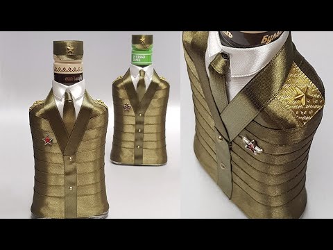 DIY💖Декор бутылки своими руками в подарок мужу 👍Мастер-класс👍