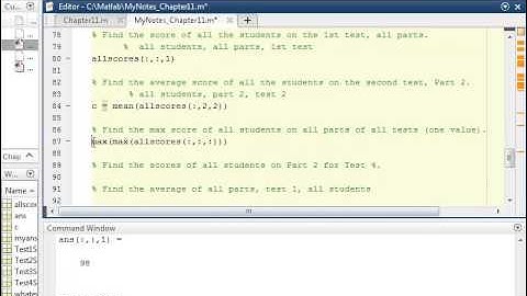 Multidimensional Arrays in MATLAB
