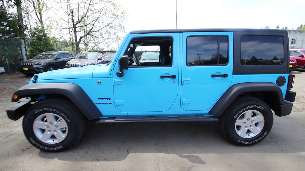 2018 Jeep Wrangler JK Unlimited Sport S | Chief Clearcoat | JL896160 |  Redmond | Seattle - YouTube