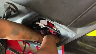 Removing and changing the battery on a seadoo spark with the top on.