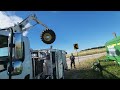 Swather tire off loading