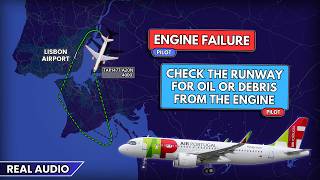 Engine failure after takeoff. Air Portugal Airbus A320neo returns to Lisbon Airport. Real ATC
