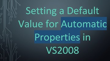 Setting a Default Value for Automatic Properties in VS2008