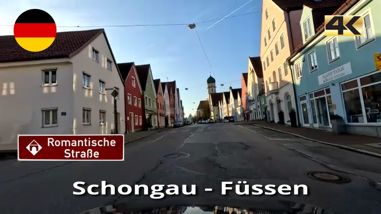 Driving Romantische Straße in Germany from Schongau to Füssen | fall 2024 | 4K
