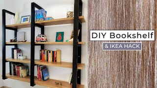 DIY Industrial Bookshelf │ ENETRI IKEA HACK │ Applying Contact Paper on Laminate Shelves