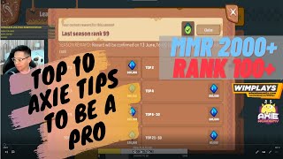 Top 10 Tips to be an Axie Infinity PRO! How to be a better Axie Player? Level Up MMR 2000+ Rank 100+ screenshot 5