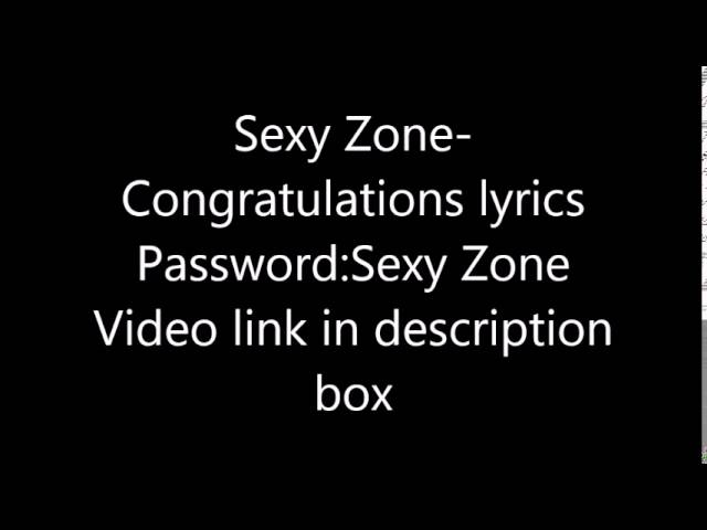 CongratulationsSexy Zone