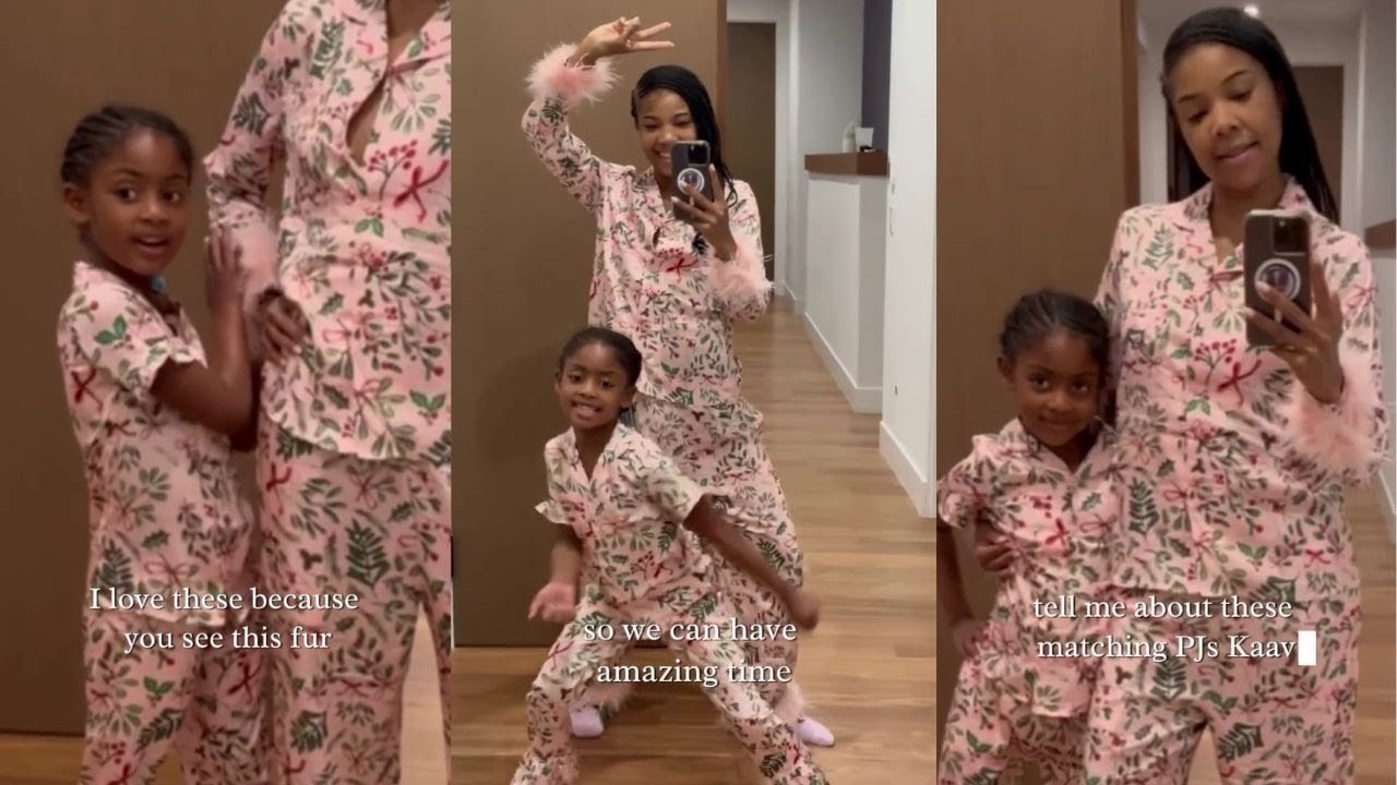 Gabrielle Union & Kaavia Slay in Pink PJs for the Holidays! 🎄 YouTube
