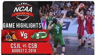 NCAA 94 MB: CSJL vs. CSB | Game Highlights | August 2, 2018