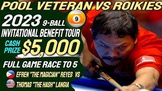 Efren Reyes vs Thomas Langia at the 2023 9-Ball Tournament at Street Lights Billiards Academy