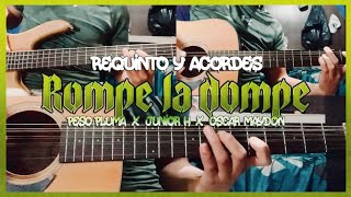 Video thumbnail of "Rompe la Dompe - Natanael Cano x Peso Pluma - REQUINTO Y ACORDES - tutorial con tabs"